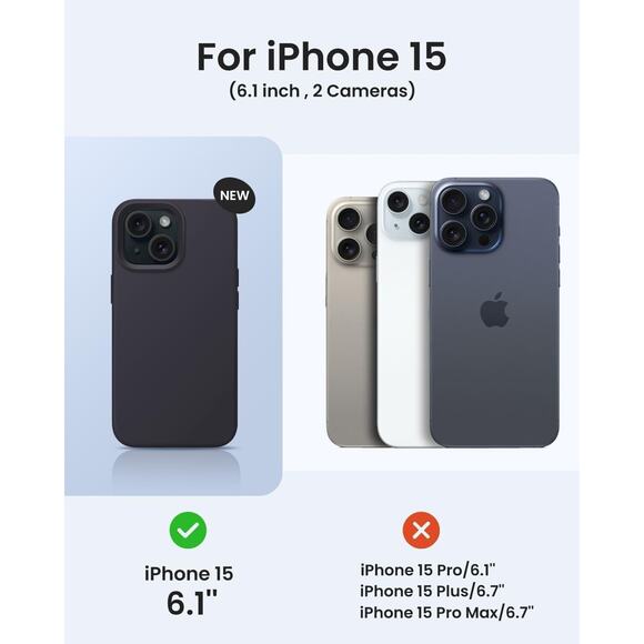 Designed for iPhone 15 Case, Silicone Phone Case [Military Grade Drop Protec - Picture 6 of 7